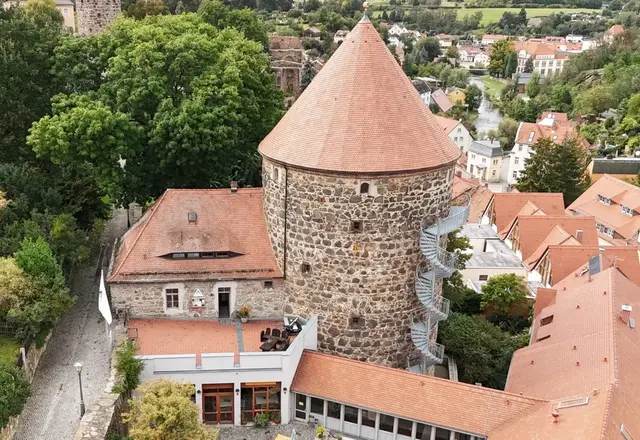 Turm und Altstadt von Bautzen von oben