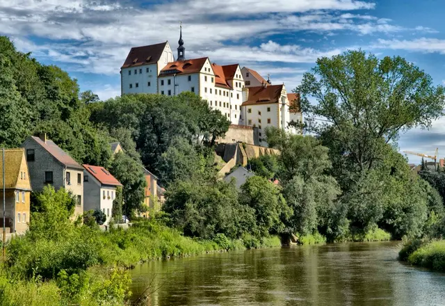 Schloss Colditz über der Zwickauer Mulde